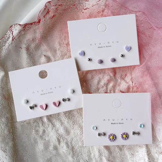 ❥ New Pink Macaron Simple Ceramic Stud Earrings