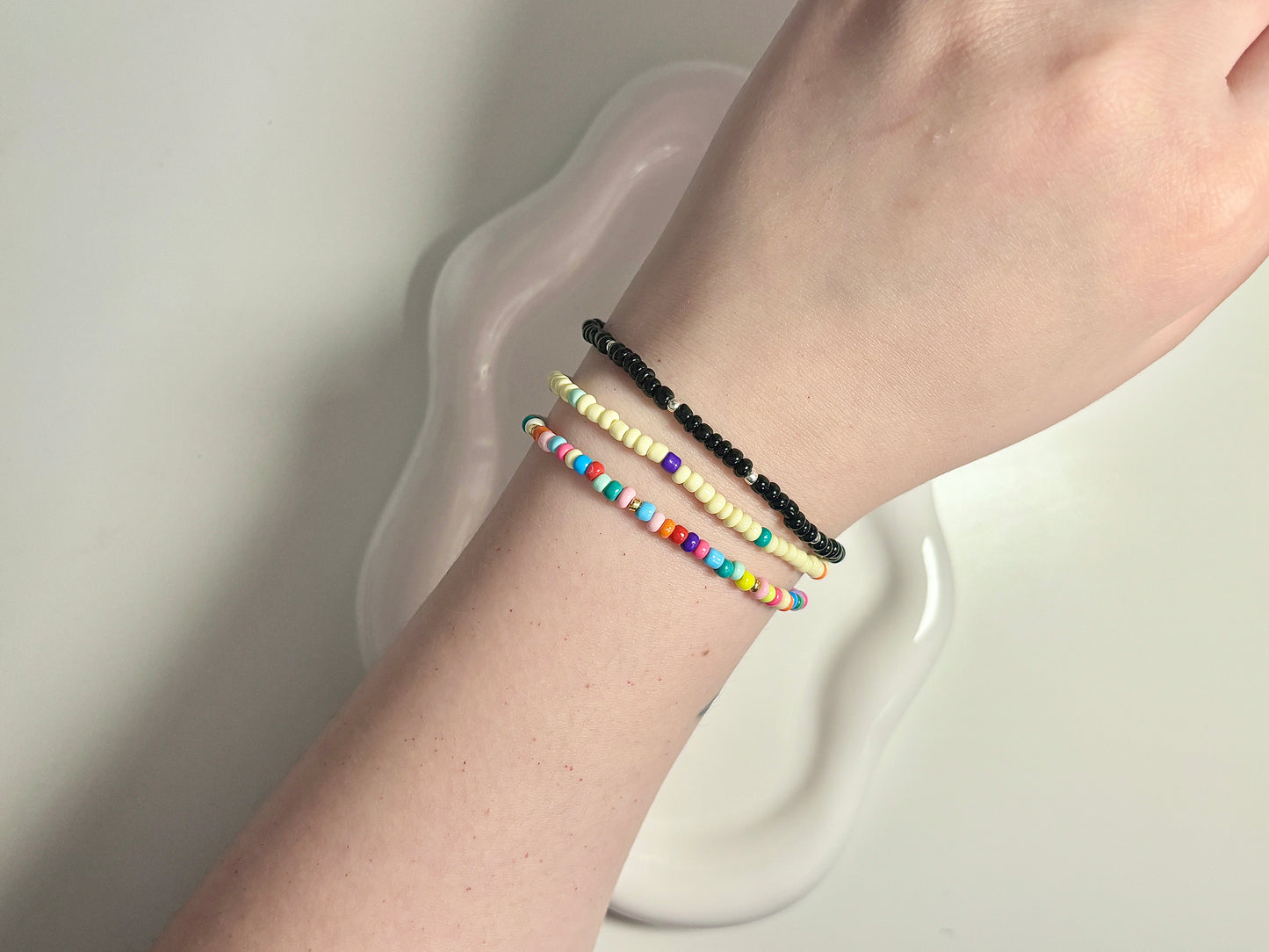 ♥Basic simple colored beads bracelets♥