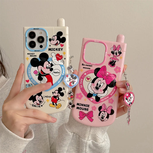 ❥Mickey and Minnie mirror holder phone case