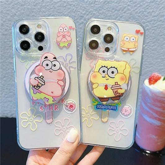 ❥Spongebob and Patrick Phone Case with Smart Tok