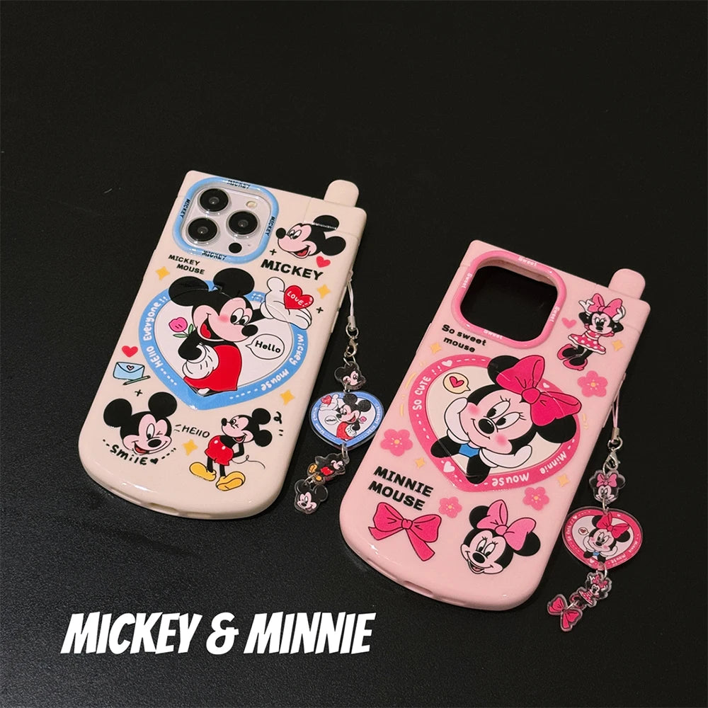 ❥Mickey and Minnie mirror holder phone case