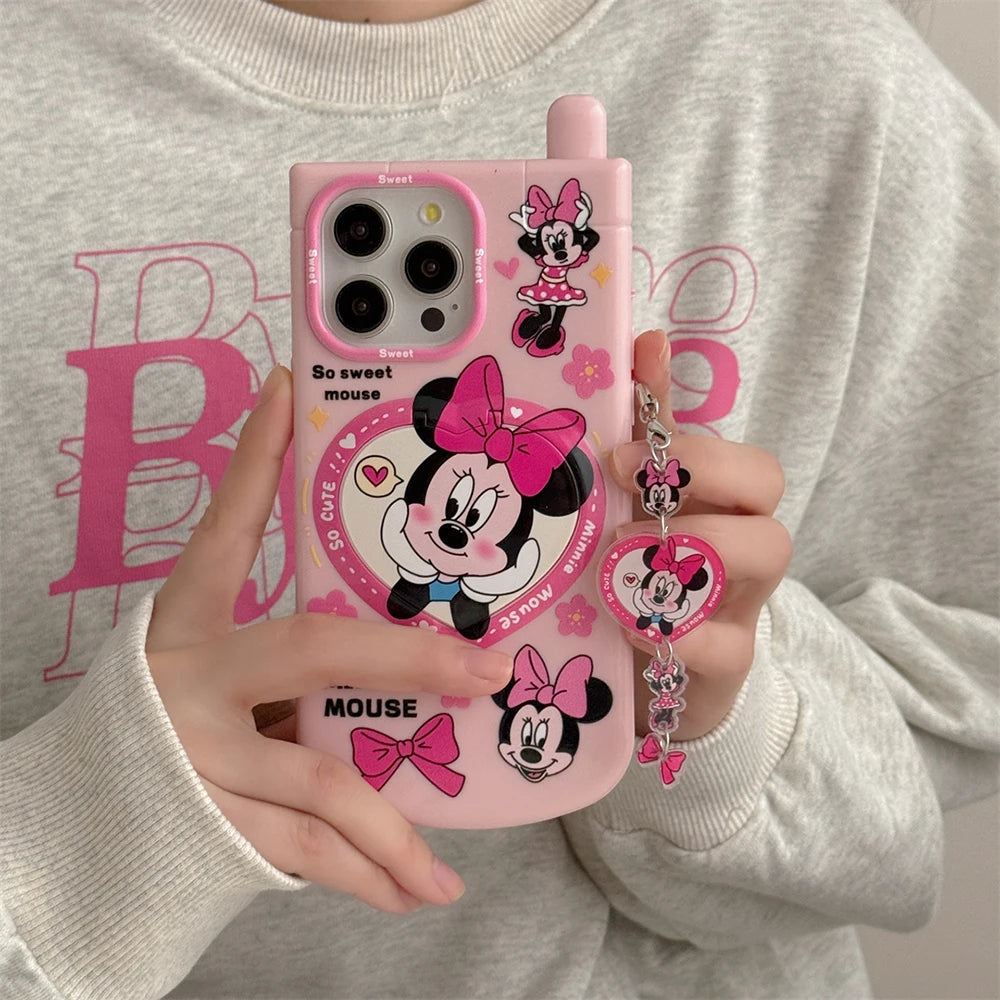 ❥Mickey and Minnie mirror holder phone case