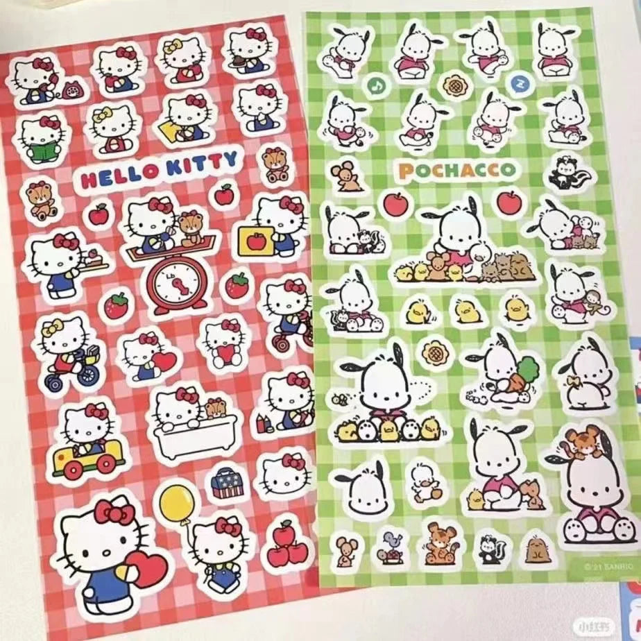 ❥ Kawaii Sanrio Sticker Set: Hello Kitty, Cinnamoroll, My Melody, and More! Perfect for DIY Projects, Gifts, and Kids' Play!