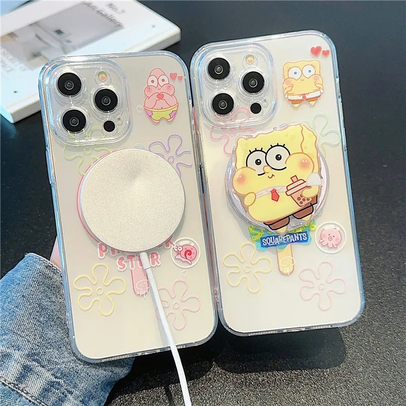 ❥Spongebob and Patrick Phone Case with Smart Tok